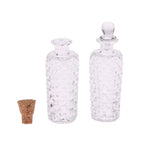 miniatures bouteilles verre transparent texturé vintage bouchons liège couvercle verre