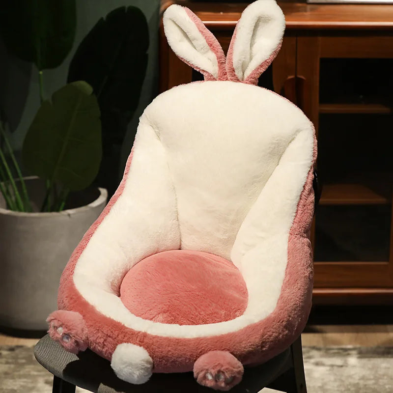 coussin chaise doux motif animal moderne oreilles pattes queue beige rose vert clair
