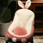 coussin chaise doux motif animal moderne oreilles pattes queue beige rose vert clair