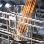 paniers couverts filtre soupe argenté maille fine moderne anneaux métalliques étiquettes SUS 304 compatibles