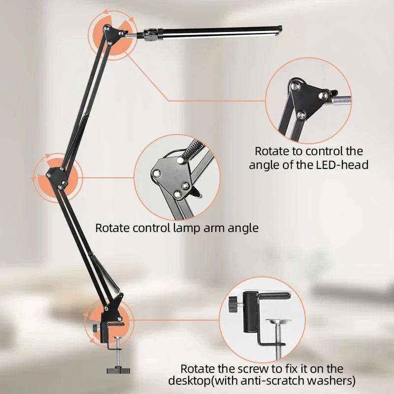 lampe led moderne double tête lumière variable écran lecture rechargeable