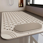 tapis douche bain moderne anti dérapant pvc texturé crème picots absorbants sécurité enfants