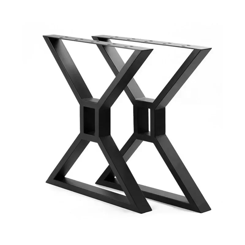 table moderne industrielle bois naturel pieds métalliques structure noir