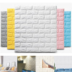 panneaux décoratifs murals adhésifs briques 3d blanc jaune rose bleu noir modernes