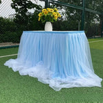 jupe table tulle opaque peach bleu rose violet blanc événements anniversaires mariages festives