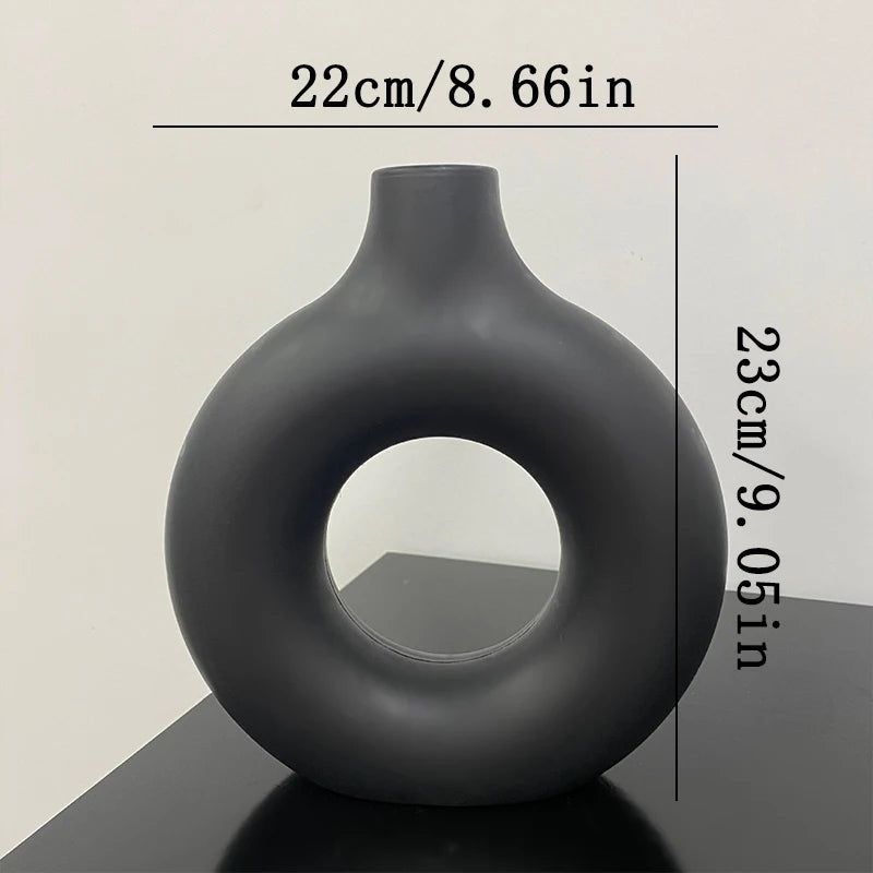vases decoratifs blancs noirs modernes minimalistes rond simples