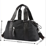 sac voyage toile homme polyvalent solide fermeture éclair beige noir texture cuir casual dimensions