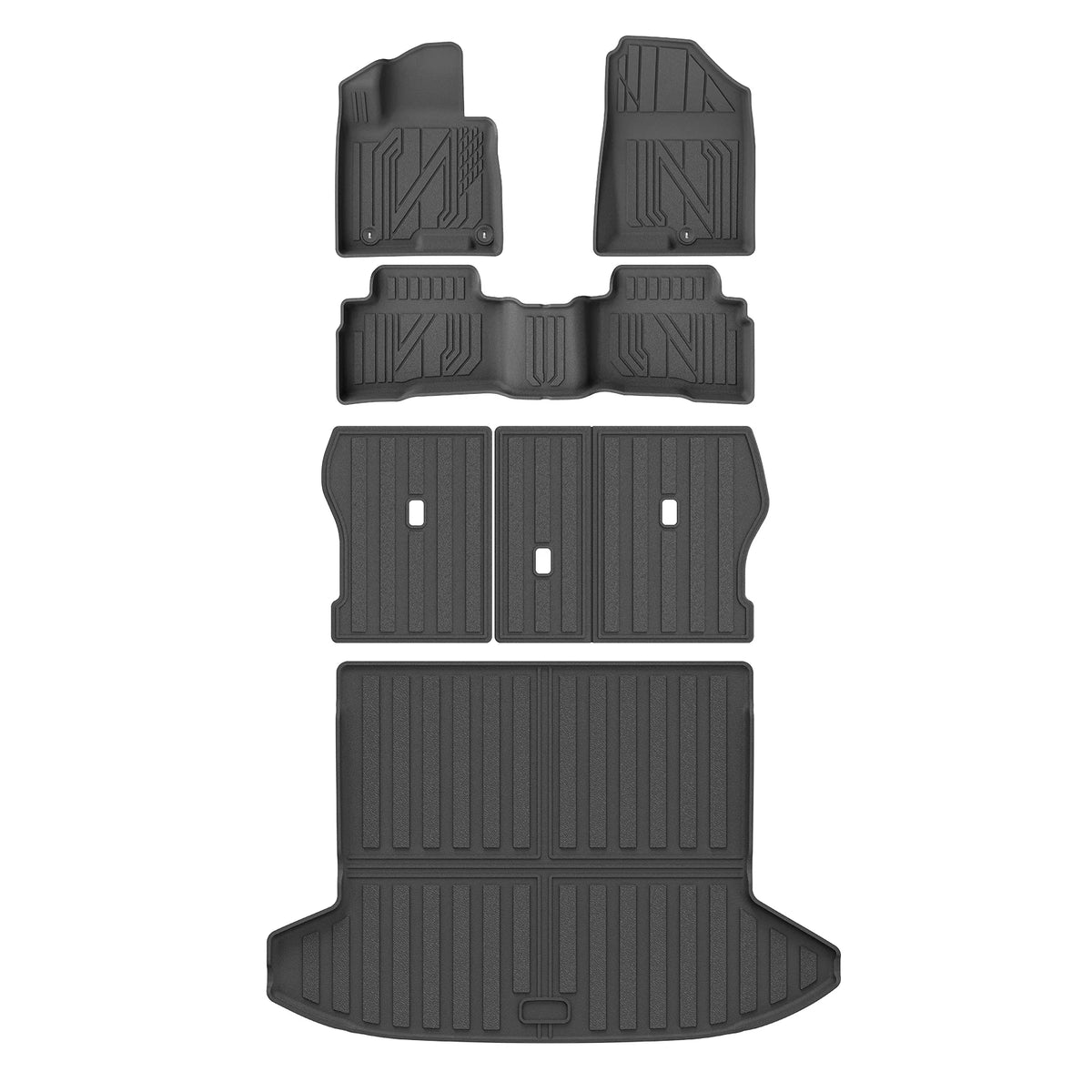tapis sol voiture noir rayures clips protection moderne résistantintérieur auto tpe