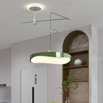 suspension lumineuse moderne rouge blanc noir vert rayures horizontales opaques eyelets led