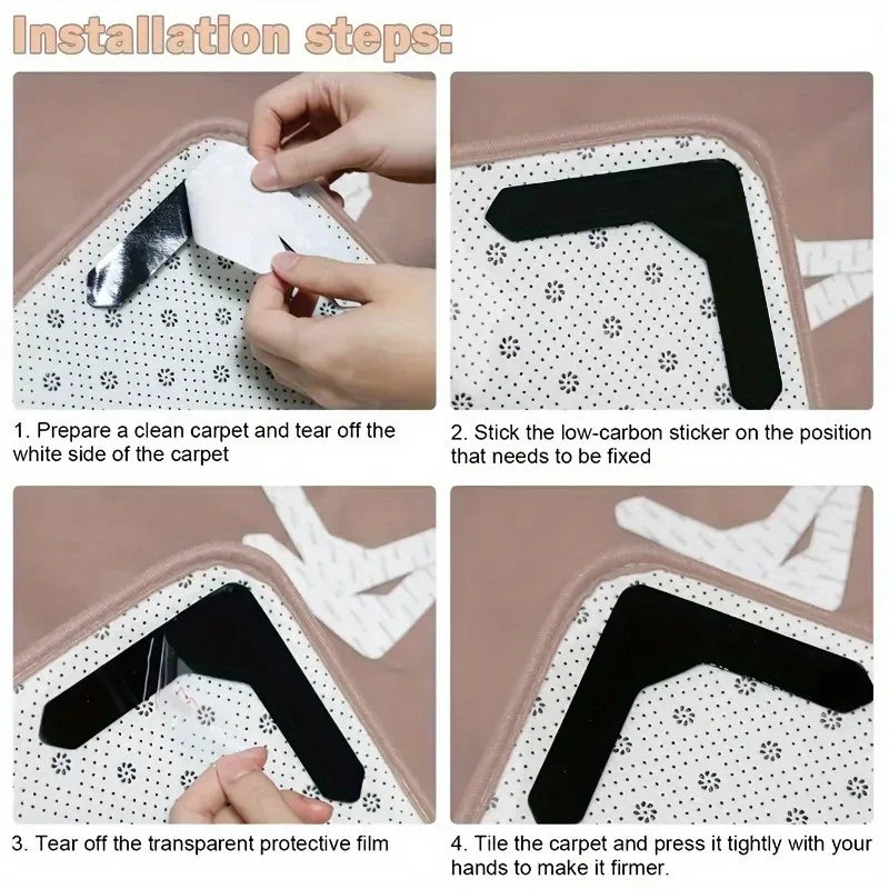 tapis beige clair texture tissée moderne stickers adhésifs noirs adhésifs durable anti perçage salon