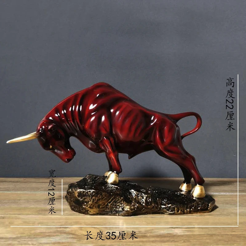 statuette taureau doré réaliste décoration maison occasionnellement cadeau anniversaire noël mariage