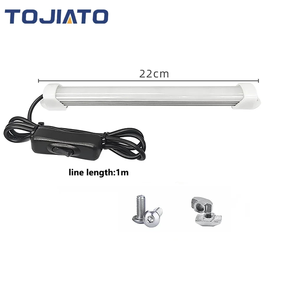 support led blanc vis 24v câble noir interrupteur 1m longueur 22cm moderne imprimante 3d