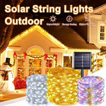 guirlande lumineuse solaire blanc chaud filament led moderne clips fixationextérieur ip65 50led