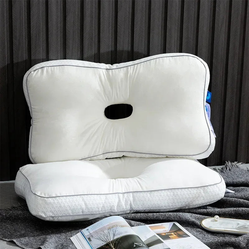 oreiller concave décoration literie coton polyester géométrique moderne blanc sommeil