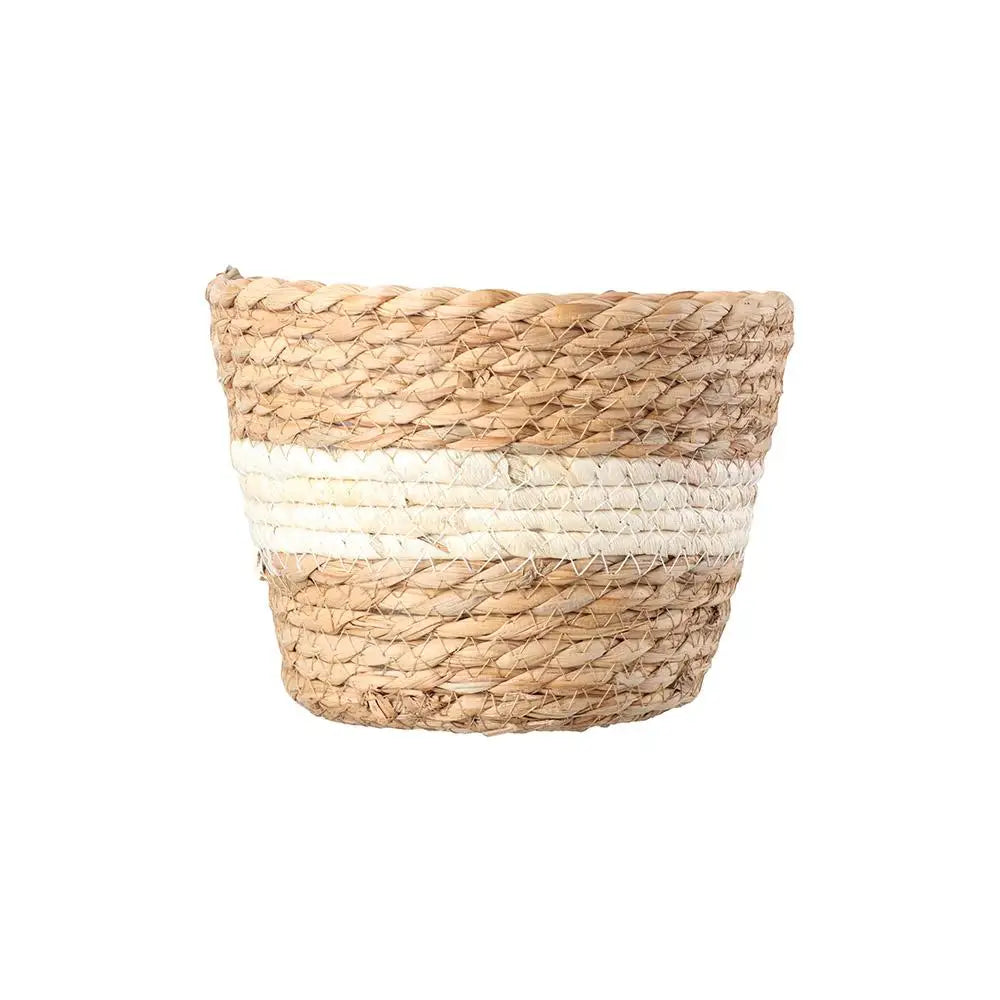 panier tissé motif géométrique rustique intérieur extérieur plantation plante décoration naturelle