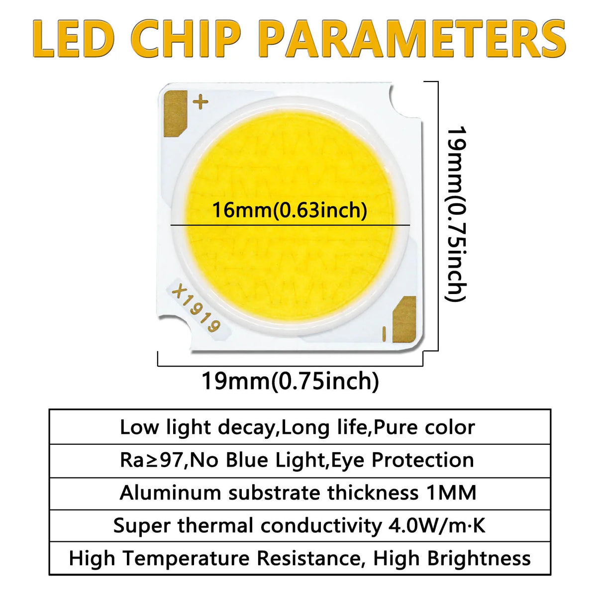 ampoule led 12w 18w 24w 30w 36w 42w blanc chaud neutre 19x19mm modernes