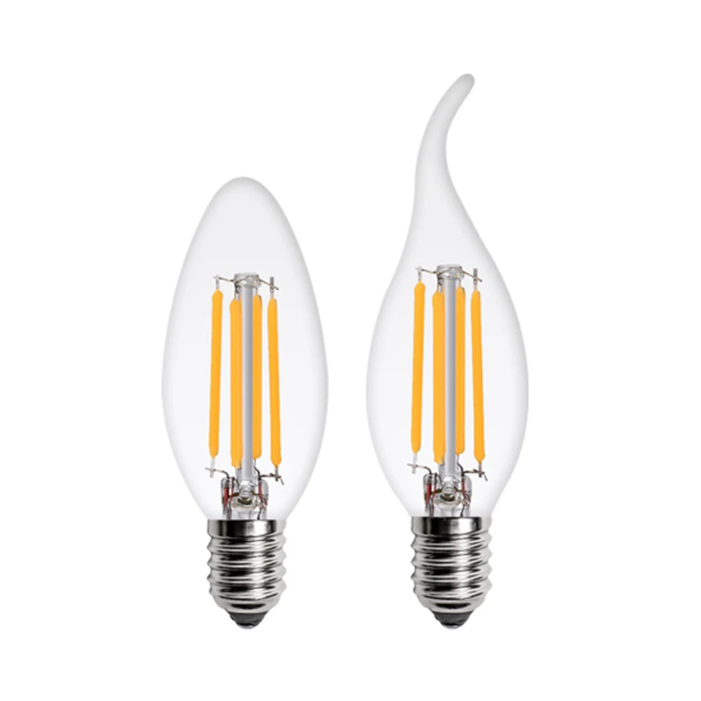 ampoules led filament doré e14 transparentes vintage opalescentes 2w 4w 6w 2700k 30000h