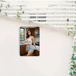 panneau decoratif vintage femme cuisine metal retro fixation mur blanc marron bleuclair
