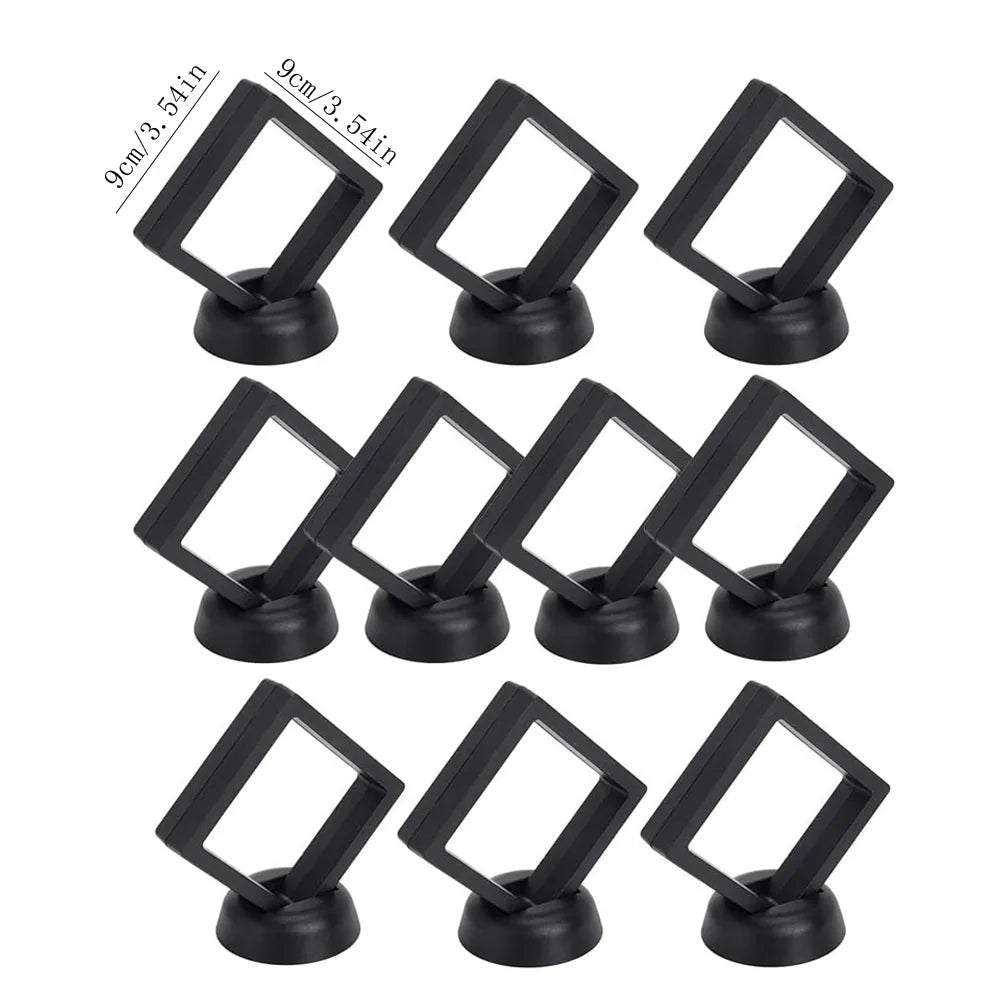 présentoir bijoux support carré plaque verre noir moderne bagues boucles doreilles