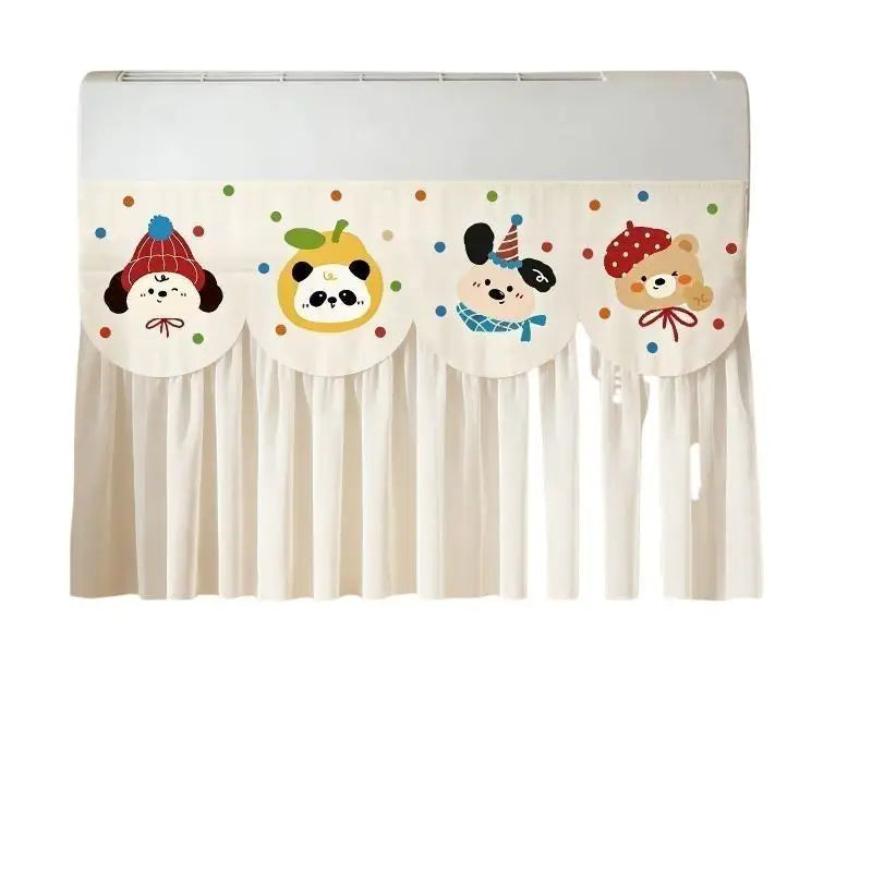 rideau protection climatiseur tissu écologique adhésif motifs animaux mignons couleurs vives plissé sans perçage