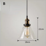 suspension lumineuse industrielle vintage ampoule filament verre transparent noir salon restaurant bar
