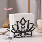 porte serviettes moderne métal noir blanc fleur lotus minimaliste adhésif salon