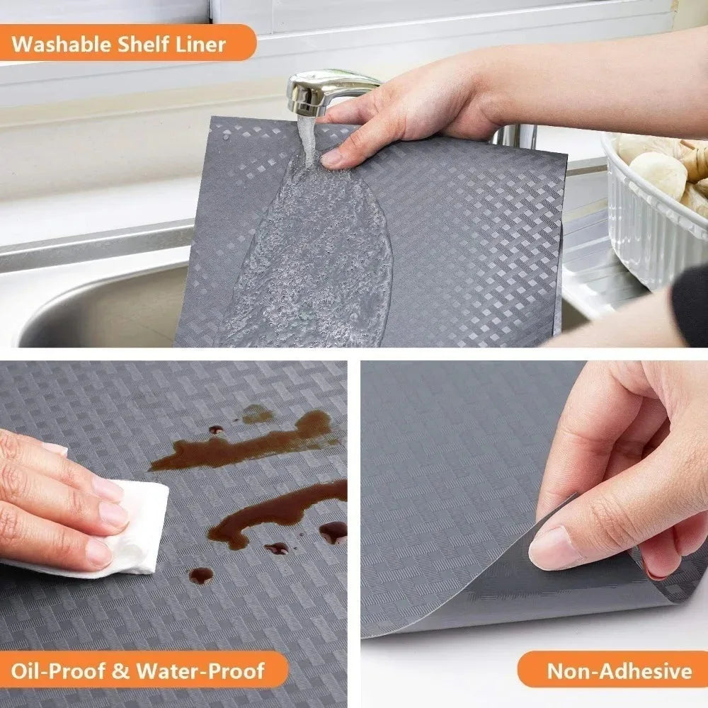 tapis antidérapant silicone gris texturé protection table étagères tiroirs rangement moderne utilitaire