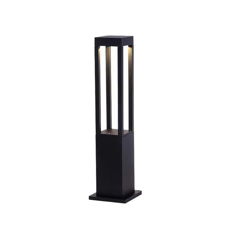 lampe solaire jardin contemporaine 40cm 60cm 80cm led noire transparente minimaliste