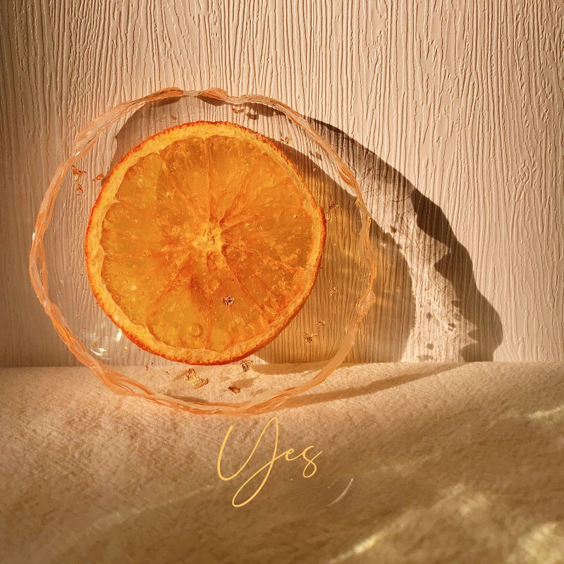 Set de table en forme de goutte de fruits orange fait main design irrégulier