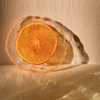 Set de table en forme de goutte de fruits orange fait main design irrégulier