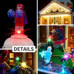 construction lego xmen maison lumineuse led marron blanc bleu verte rouge personnages details architecturaux