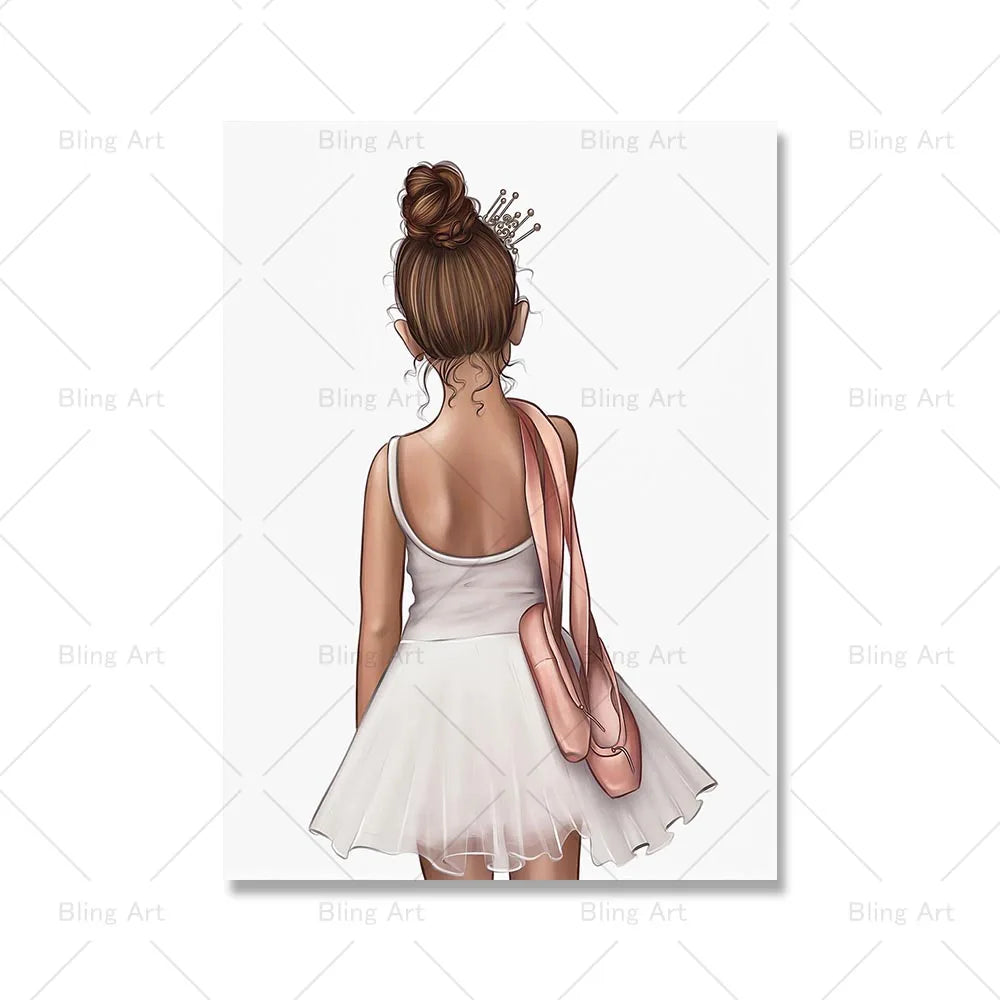 affiche murale chaussures danse pointe minimaliste moderne impression toile haute définition 20x30cm