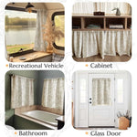 rideaux tier motif floral vert olive semi transparent rustique chambre maison