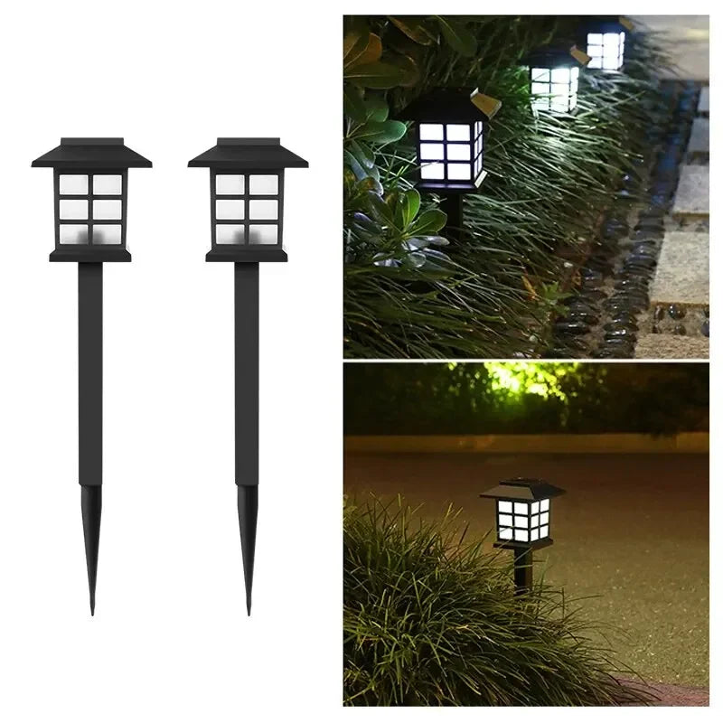 lampes solaires extérieures noires carreaux blancs moderne ip65 led jardin camping
