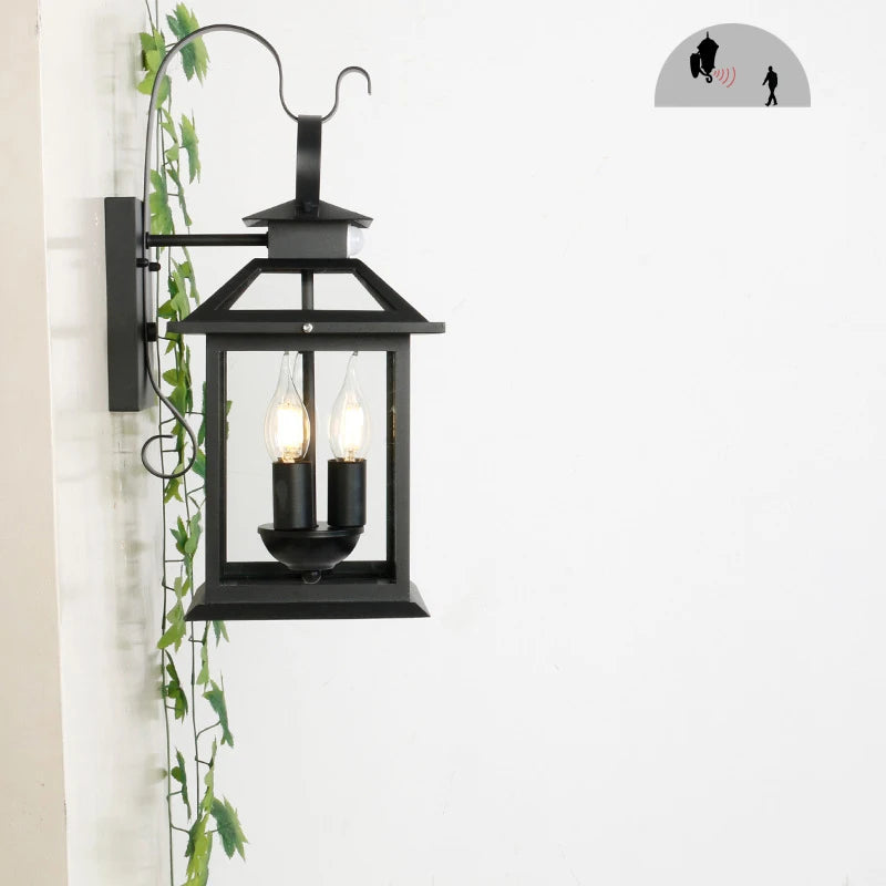 lampe murale noire verre translucide texture métallique induction classique éclairage maison 10w 50w e14