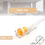 signal indicateur led rouge vert jaune 12v 220v 380v moderne câble blanc 10mm translucent