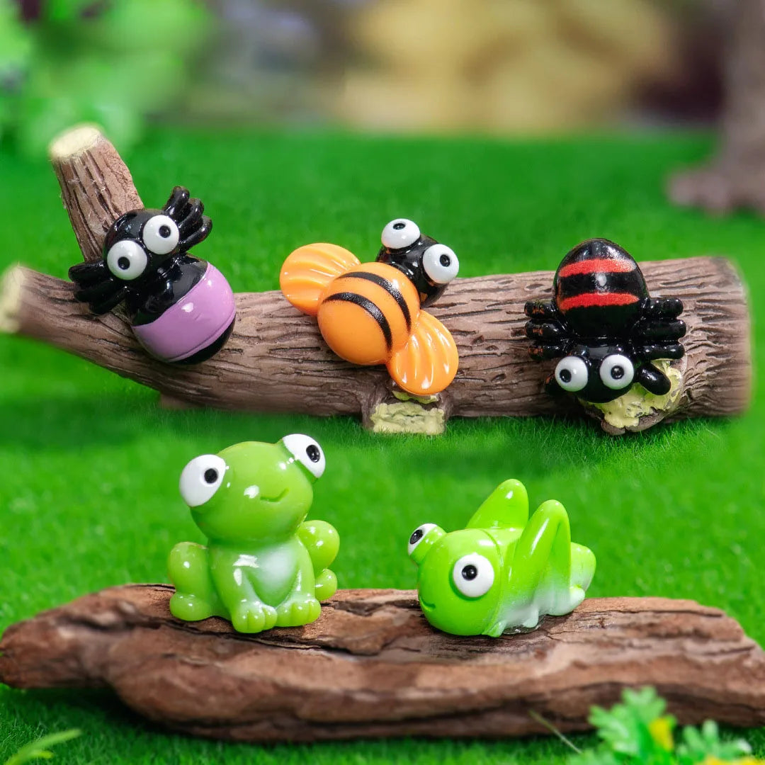 figurines animaux cartoon miniature extérieur decoration jardin enfants couleurs variées résine peinte unique