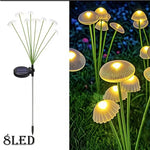 lampe solaire extérieure champignon vert blanc moderne decoration patio jardin led autoinstallation ip65 abs
