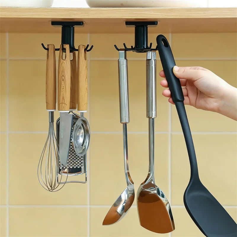 porte couverts moderne noir porte bouteilles support cuisine rotation spatules bouteilles d'eau rangement ab