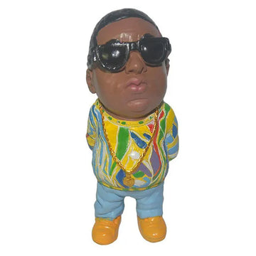 statue résine figurine tupac biggie pop art multicolore bandana tatouages chaîne dorée lunettes soleil