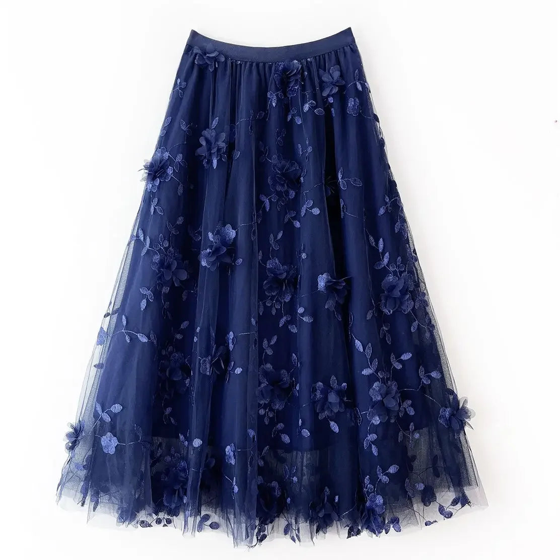 jupe rose fleurs relief tulle élastiquée printemps été féminine élégante romantique coton polyester junior