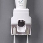distributeur dentifrice blanc bleu rose moderne adhésif transparent rechargeable