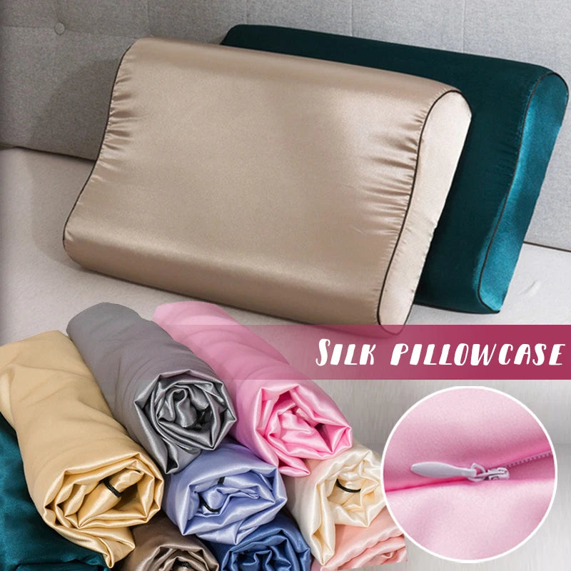 taies d'oreiller soie uni moderne respectueux environnement zip beige blanc rose clair vert foncé