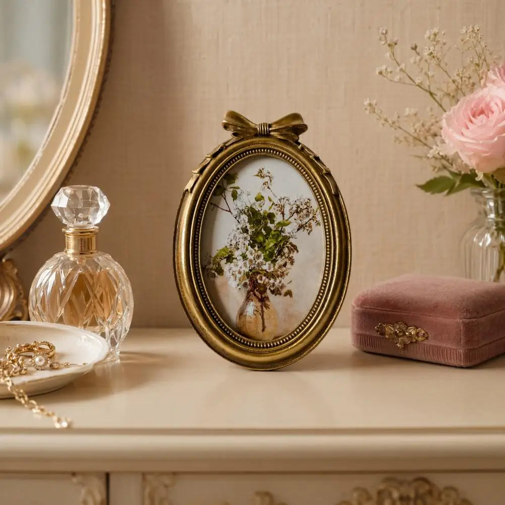 cadre photo vintage or floral décoration intérieure shabby chic posable mur bouquet fleursportrait