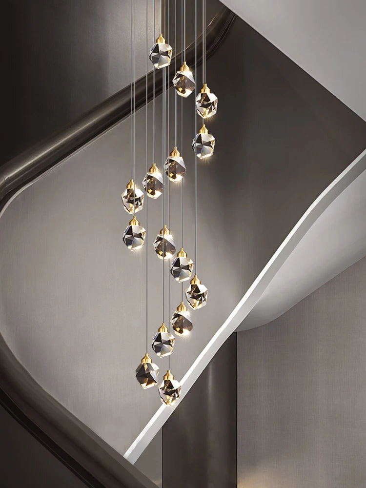 suspension lumineuse contemporaine dorée leds translucides chambre salon élégante 249 2000lm