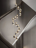 suspension lumineuse contemporaine dorée leds translucides chambre salon élégante 249 2000lm