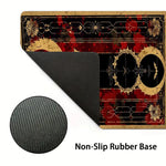 tapis souris noir floral cercles dorés antiderapante caoutchouc art déco gaming protection