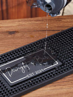 tapis bar personnalisable résine texturée noir moderne sous verre maison barman cadeau adulte