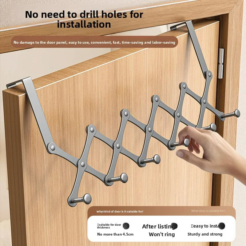 porte manteau extensible gris métallique moderne accroches porte serviettes étagères