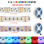 ruban led flexible rgbww 12v 24v 60leds 108leds 120leds adhésif moderne